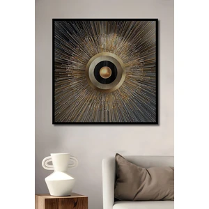 Modern Lüks Altın Geometrik Soyut Ahşap Tablo Çerçeve Görünümlü Dikey Duvar Dekorasyon Tablosu