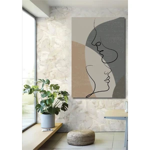 Dekoratif Dikey Minimalist Modern Sanat Birbirine Bakan Çift Duvar Tablo Ahşap Dikdörtgen Tablo