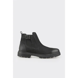 Siyah Deri Erkek Günlük Bot