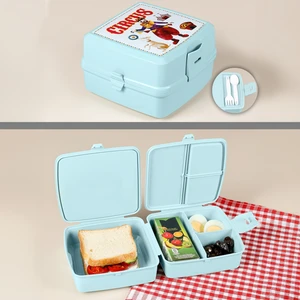 Meleni Baby 2 Katlı Bölmeli Çatal Kaşıklı Çocuk Beslenme Kutusu - Öğrenci Okul Beslenme Yemek Taşıma Kabı - Mint