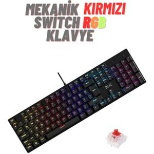 Beyaz Rgb Kırmızı Switch Q Gaming Tam Mekanik Kablolu Oyuncu Klavyesi Bkb4