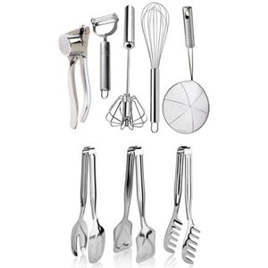 Kitchen Damys Lüks Paslanmaz Çelik Pratik Mutfak Eşyaları Çeyiz Seti 8 Parça