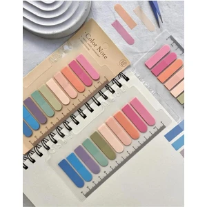 10 Renkli Cetvelli Soft Pembe Tonları Oval Şeffaf Postit ARI335-004