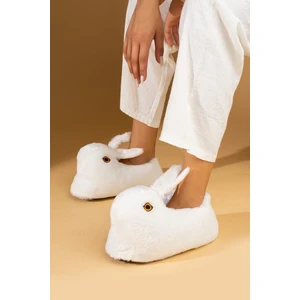 Pembe Potin Sevimli Tavşan Kalın Termal Taban Kadın Panduf K110-25