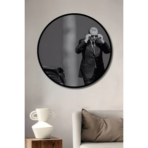 Dekoratif Recep Tayyip Erdoğan Duvar Tablo Ahşap Yuvarlak Tablo