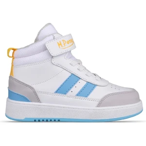 M.P One  Büyük Çocuk Bağcıklı / Velcro Beyaz-Mavi Sneaker Bot