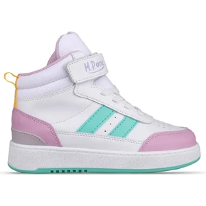 M.P One  Büyük Kız Çocuk Bağcıklı / Velcro Beyaz-Mor Sneaker Bot