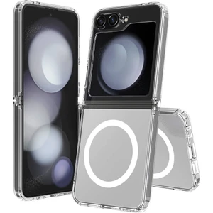 Samsung Galaxy Z Flip 6 Kılıf Magsafe Wireless Kablosuz Şarj Uyumlu Manyetik Şeffaf Kapak