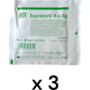 Lohmann & Rauscher Suprasorb A+Ag 10x10cm - Yara Örtüsü ( Gümüş Kalsiyum Aljinat Yara Örtüsü)-3 Adet