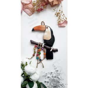 PP Handmade Pp Handmade,dekoratif Duvar Süsü Tukan Kuşu|turuncu|dekoratif Obje|duvar Dekorasyonu |duvar Objesi|dekoratif Kuş