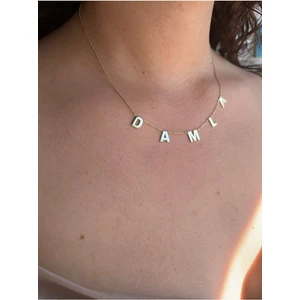 Jewelry Diary Altın 925 Ayar Gümüş Altın Ayrık Harfli Isim Kolye - 925 Ayar Gümüş Isimli Kolye - 925 Ayar Gümüş K