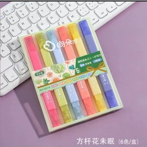 Çiçek Kokulu Çift Taraflı 6'lı Fosforlu Kalem Seti