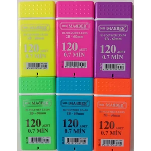 120'LI Min 0.7 Kurşun Kalem Ucu 6 Paket - Mabber 120'LI Uç 6 Paket