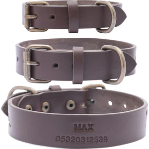 Bakani Leather Kişiye Özel Köpek İsimli Boyun Tasması