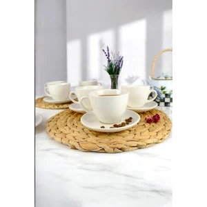 Luna 6 Kişilik 12 Parça Porselen Çay Fincan Takımı Krem – TL4048108 C320.003