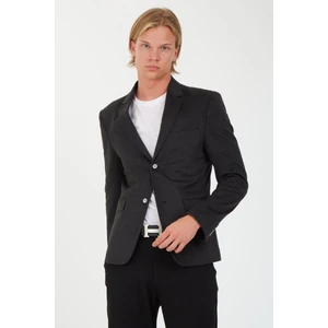 G-185 Iki Düğme Dar Kalıp Füme Erkek Blazer Ceket