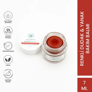 The Miadrops Scarlet Matte Renkli Dudak & Yanak Bakım Balmı - Krem Ruj Allık Far 7 ml