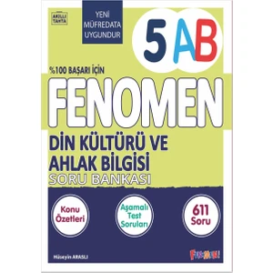 Fenomen Yayınları 2025 5. Sınıf Din Kültürü ve Ahlak Bilgisi A-B Konu Özetli Soru Bankası