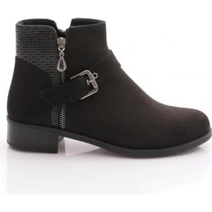 Dgn 2886-2027 Kadin Fermuarli Kemer Detayli Kisa Topuklu Bilek  Bot