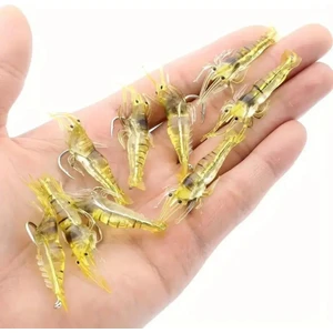 Silikon Mini Karides Yapay Yem Sarı 4 cm 5 Adet