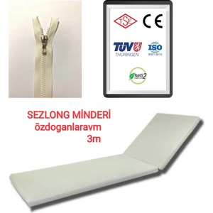2 Adet Şezlong Minderi Krem Fermuarlı