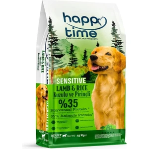 Happy Time Hassas ve Yetişkin Köpekler Için Kuzulu ve Pirinçli Köpek Maması 15 kg