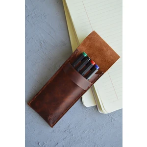 Oh Deer Leather – Hakiki Deri Çoklu Kalemlik (17x7 cm) - Frisco Deri - Kahverengi