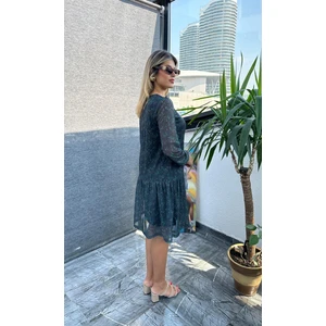 Kübra tekstil Bol Kesim Uzun Kollu Şifon Elbise 2802