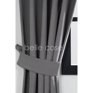 Belle Cose Keten Blackout Karartma Termal Gri Fon Perde Tek Kanat