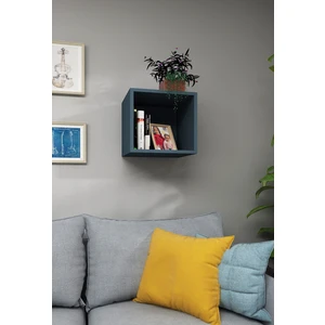 Dekormer Design Kitaplık Kare Duvar Rafı Izlanda Mavi