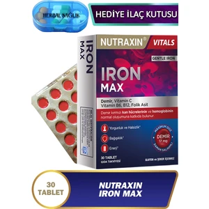 Iron Max - (Demir, Vitamin C, B6, Folik Asit, B12) 30 Adet Tablet