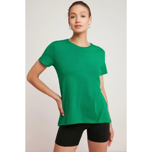 Tatum Kadın  Pamuk Süprem Yuvarlak Yaka Comfort Fit Yeşil T-Shirt