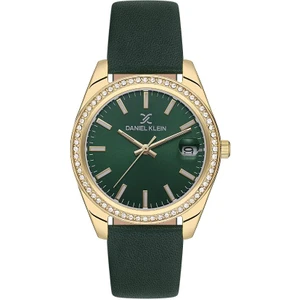 Daniel Klein DK.1.13597-4 Deri Kordon Taşlı Tasarım Yeşil Kadın Kol Saati
