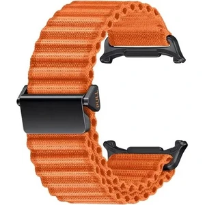 Samsung Galaxy Watch Ultra 47MM Kordon Kumaş Alpin Ayarlanabilir Tokalı Turuncu