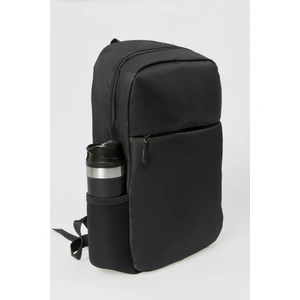 Unisex Siyah Kopmaz Punteriz Dikişli Günlük Siyah Sırt ve Laptop Çantası