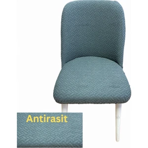 Büyük Oval Tuğla Desen Yüksek Kaliteli Sandalye Kılıfı, Sandalye Örtüsü, Hasır Desen, Lastikli, Likralı , Yıkanabılır 1 Adet Antrasit Renk