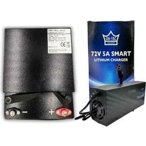 72V 20AH Lityum Lifepo4 Elektrikli Motosiklet Aküsü - 72V 5A Lityum Şarj Aleti Seti