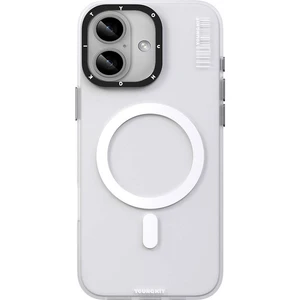 Apple iPhone 16 Plus Uyumlu Kılıf Magsafe Şarj Özellikli Hidden Sand Serisi Kapak Beyaz