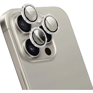 iPhone 16 Pro Uyumlu Kolay Uygulama Aparatlı Kamera Lens Koruyucu LG-006 Diamond Gri