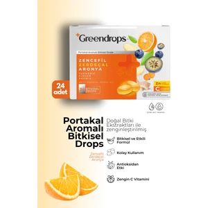 Bitkisel Drops Boğaz Pastili - Portakal Aromalı - Zencefil, Zerdeçal ve Aronya