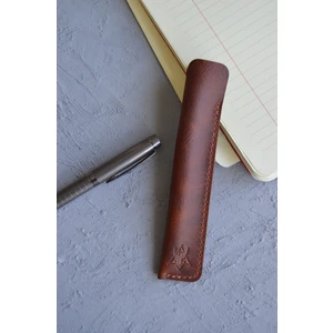 Oh Deer Leather – Hakiki Deri Tekli Kalemlik - Frisco Deri - Kahverengi - (16x3 cm)