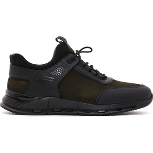 Erkek Haki Bağcıklı Nubuk Deri Casual Sneaker 24WFD6762V3
