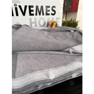 Nivemes Home Branda Balkon Perdesi Kornişli ve Bağcıklı Fon Perde