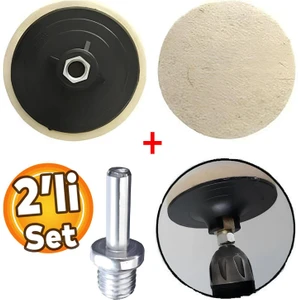 Araç Oto Pasta Cila Polisaj Keçesi 115 mm Matkap Aparatı Metal Parlatma Yün Pedi Keçesi 2'li Set