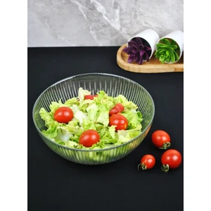 Cam Salata Tabağı Sunum Cips Tabak 21 cm Servis Kasesi Mnk- 1 Adet
