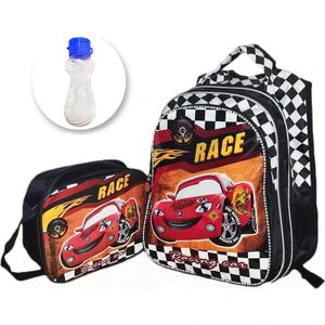 Masho Trend Race Car Sırt Çantası + Beslenme +  Suluk - Cars Ilkokul Çantası - Erkek Çocuk Çantası Okul Çantası
