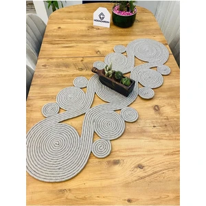 My Doğa Store Jüt, Hasır,sarmal Model, Dekoratif Masa Örtüsü, Runner 40X110 Cm, Sehpa Örtüsü, Bohem Tarzı