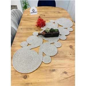 My Doğa Store Jüt, Hasır,sarmal Model, Dekoratif Masa Örtüsü, Runner 40X110 Cm, Sehpa Örtüsü, Bohem Tarzı
