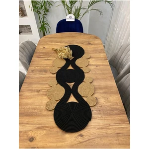 My Doğa Store Jüt, Hasır,sarmal Model, Dekoratif Masa Örtüsü, Runner 40X110 Cm, Sehpa Örtüsü, Bohem Tarzı