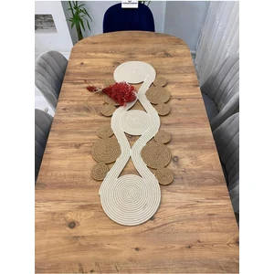 My Doğa Store Jüt, Hasır,sarmal Model, Dekoratif Masa Örtüsü, Runner 40X110 Cm, Sehpa Örtüsü, Bohem Tarzı